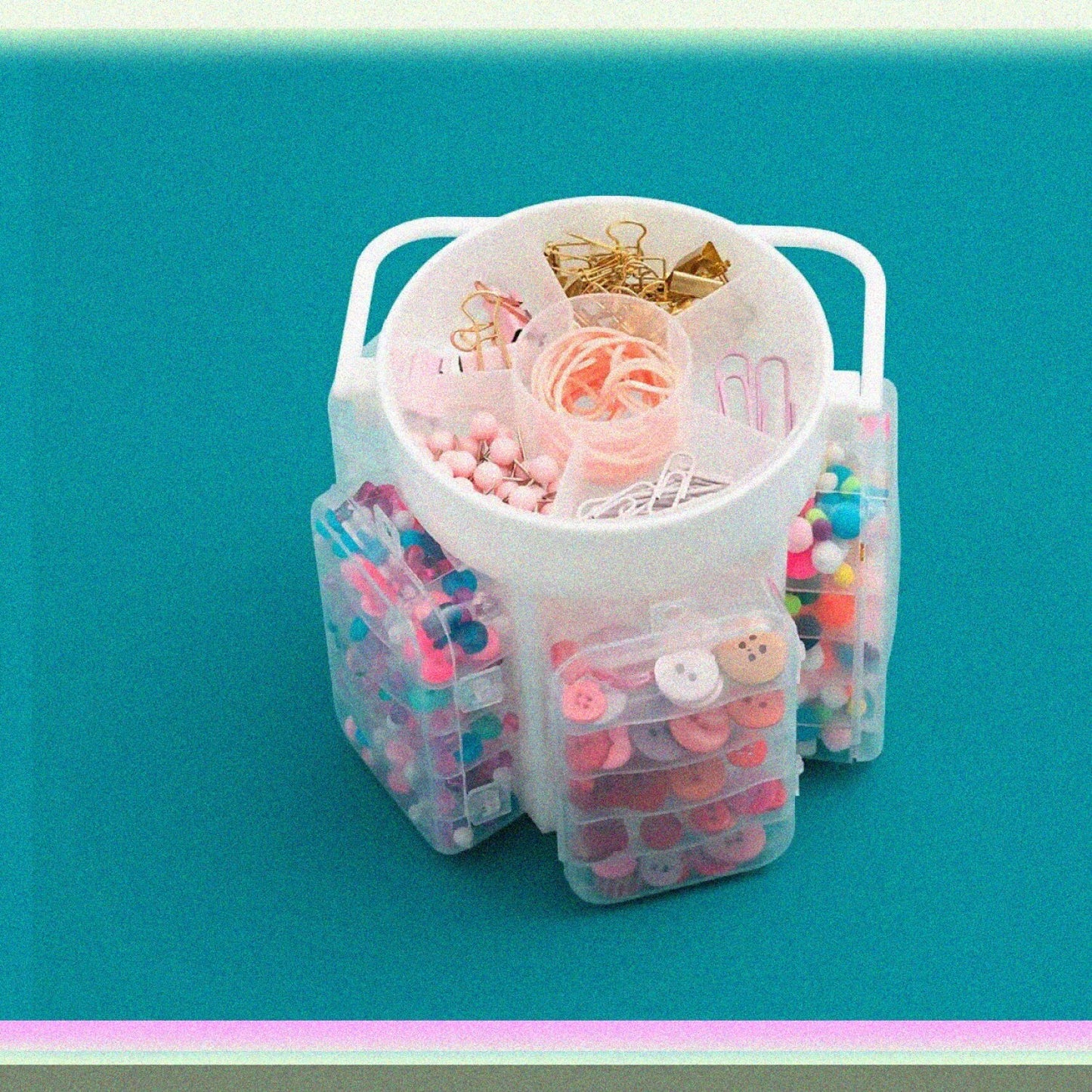 Stackable Clear Multicolor Supplies Storage Caddy