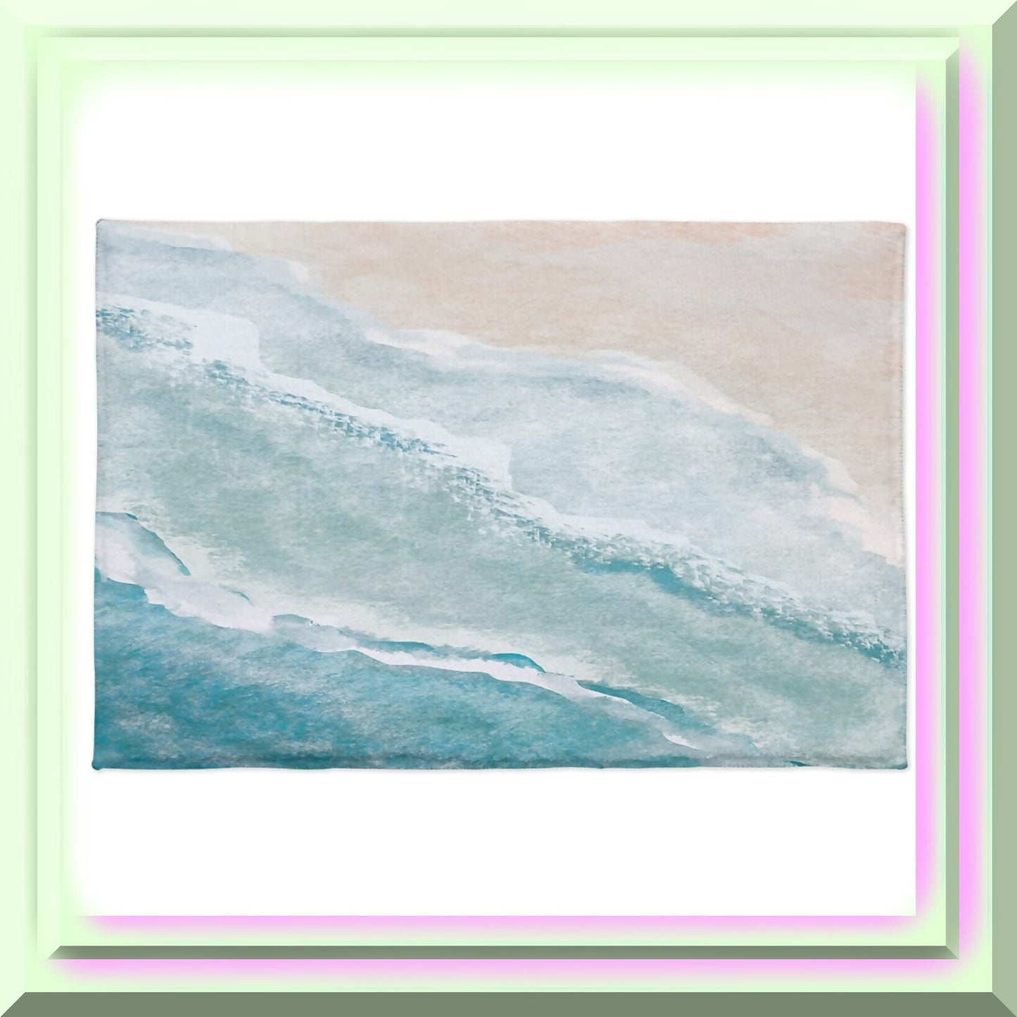 Blue Sea Beach Doormat 16x24In Non-Slip Indoor Rug