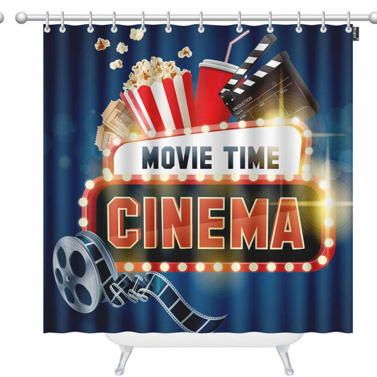 Cinema Movie Poster Waterproof Shower Curtain 60x72 Inches