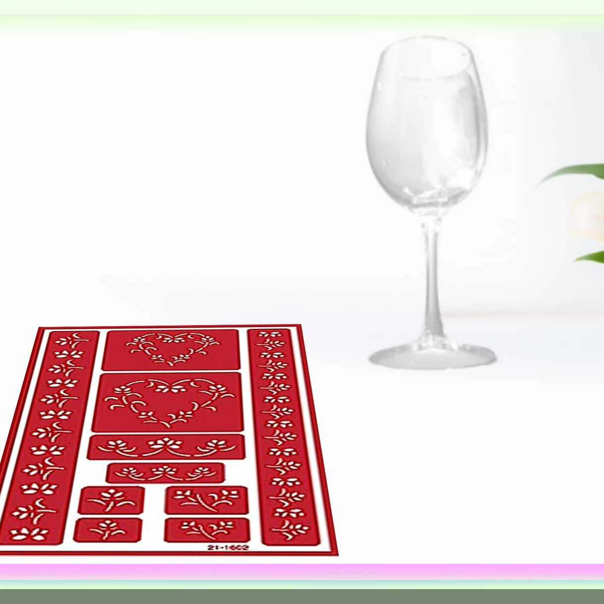 Romantic Rose Hearts Wedding Design Stencil Set
