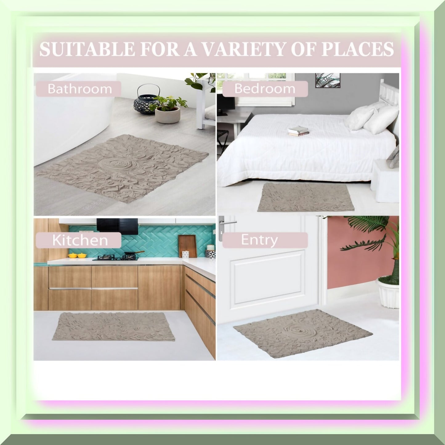 100% Cotton Bath Rug 21x34 Rectangle
