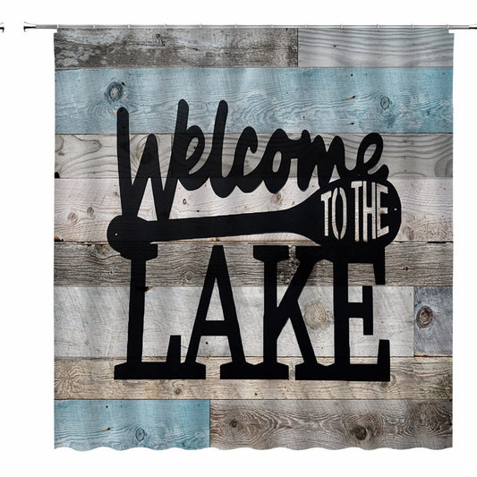 Rustic Lakeside Cabin Shower Curtain