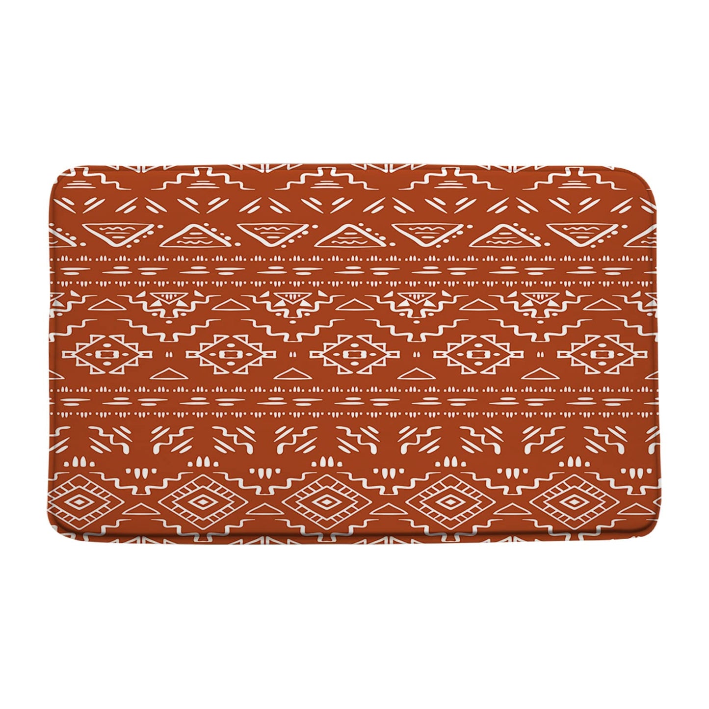 Boho Geometric Orange Bath Mat 18x30