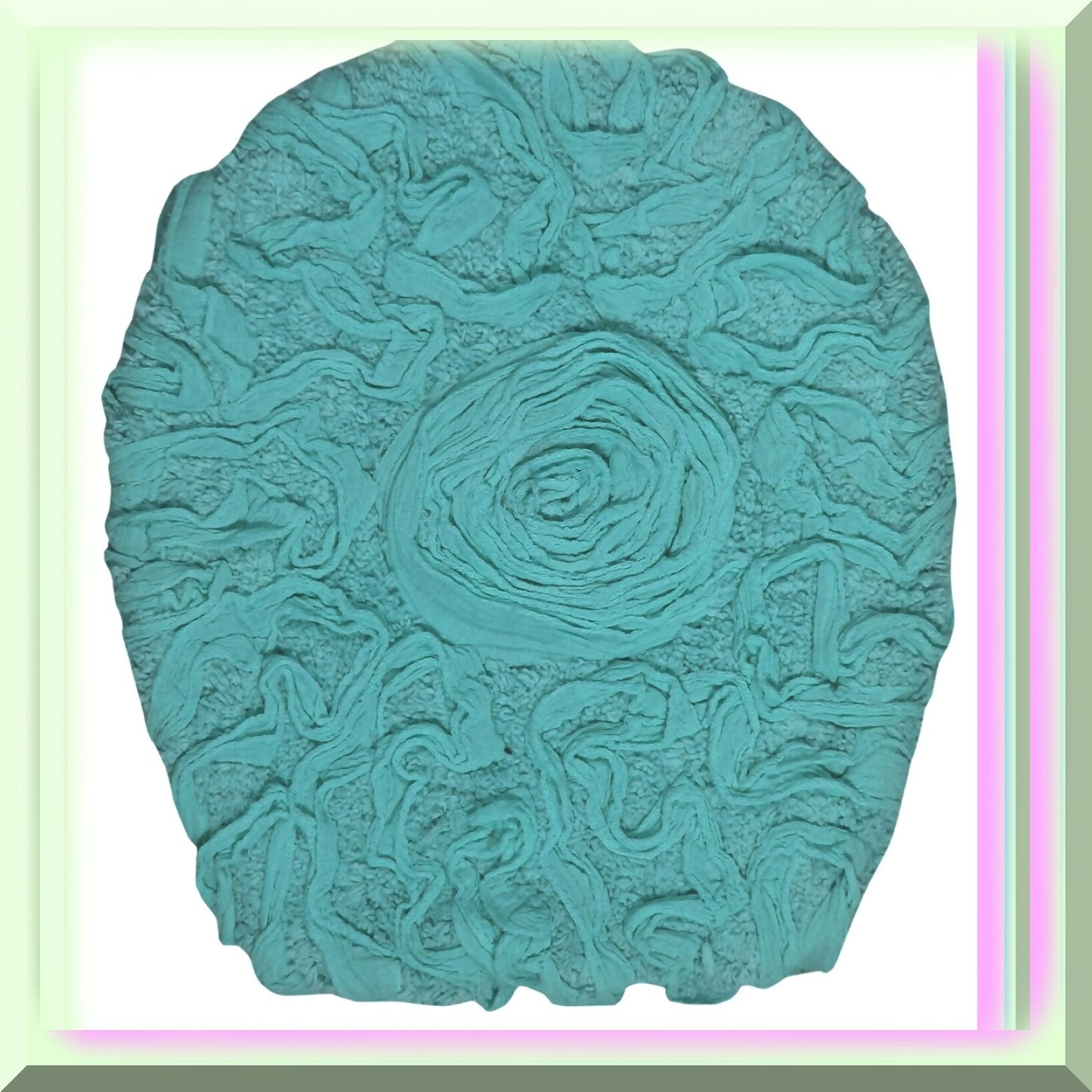 18x18 Cotton Tufted Bath Rug Turquoise