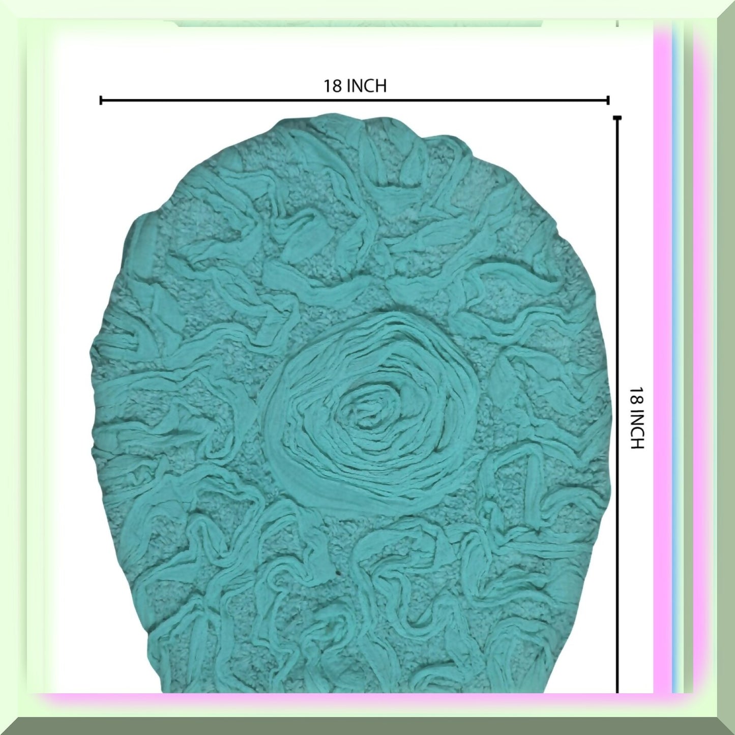 18x18 Cotton Tufted Bath Rug Turquoise