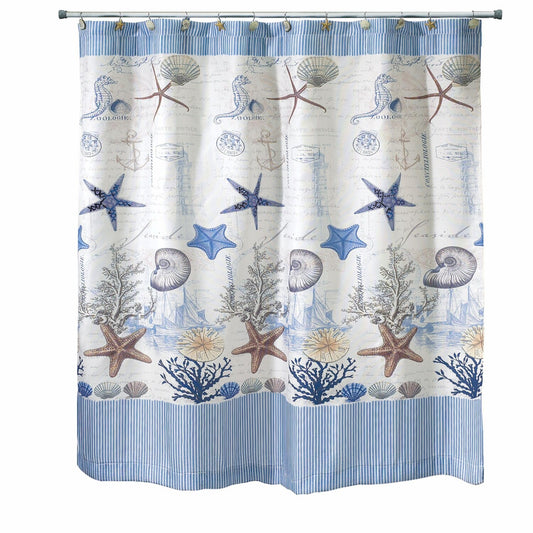 Fabric Shower Curtain Nautical Decor 72"