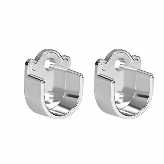 2pcs Zinc Alloy Wardrobe Closet Rod Bracket, Silver, 25mm