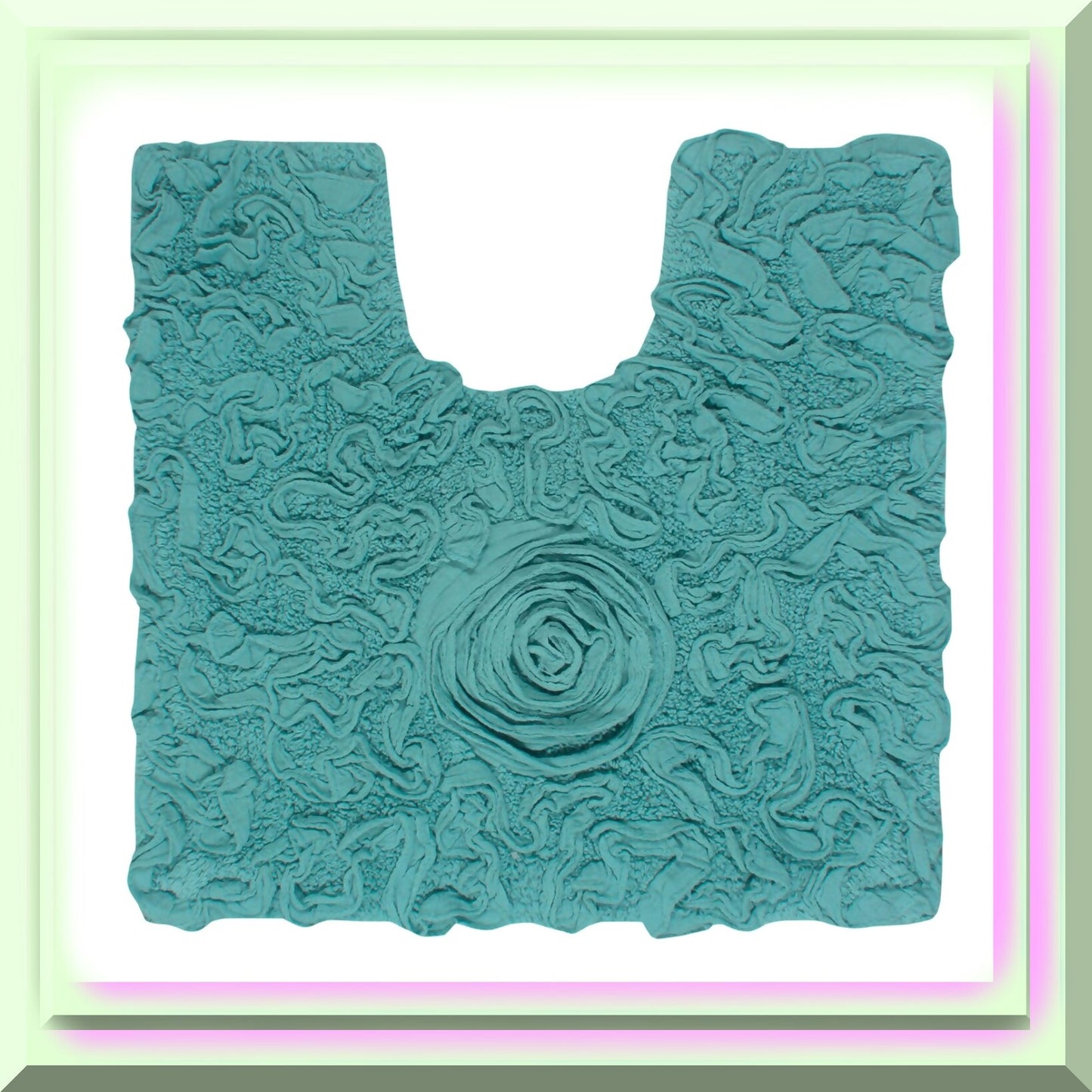 20"x20" Cotton Tufted Bath Rug Turquoise