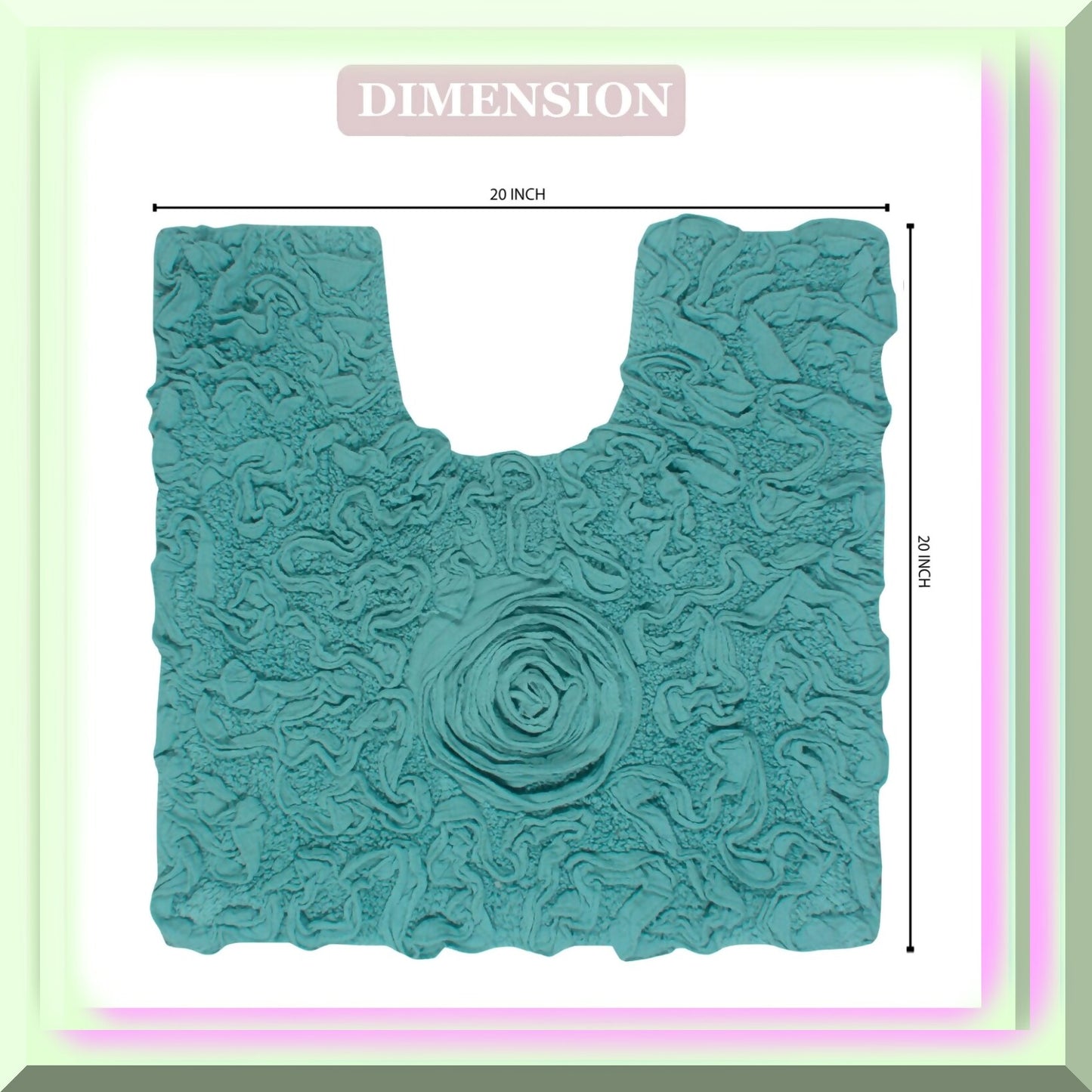 20"x20" Cotton Tufted Bath Rug Turquoise