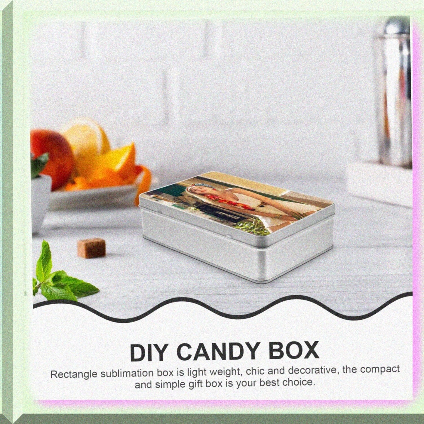 Small Rectangular Metal Storage Box with Lid