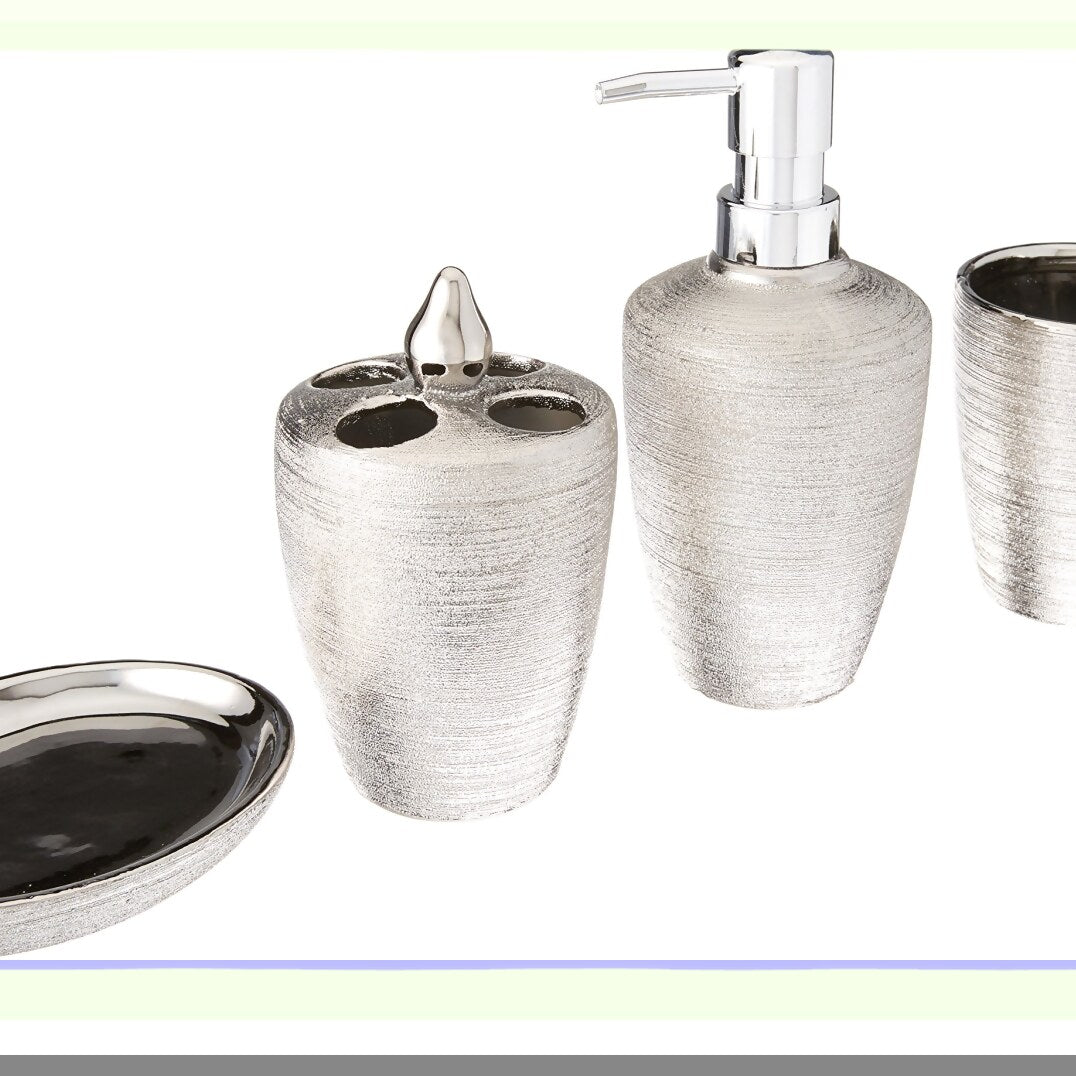 Silver Shimmer Bath Accessory Set