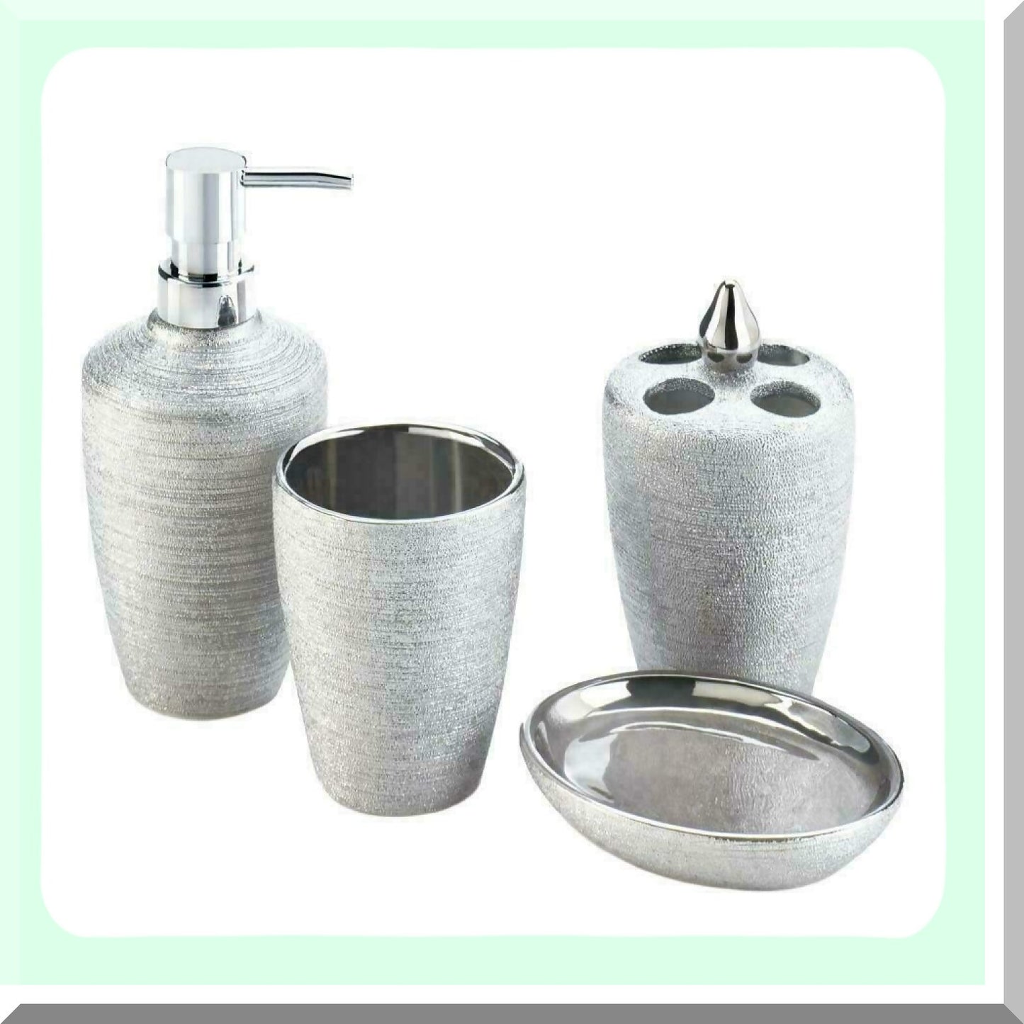 Silver Shimmer Bath Accessory Set