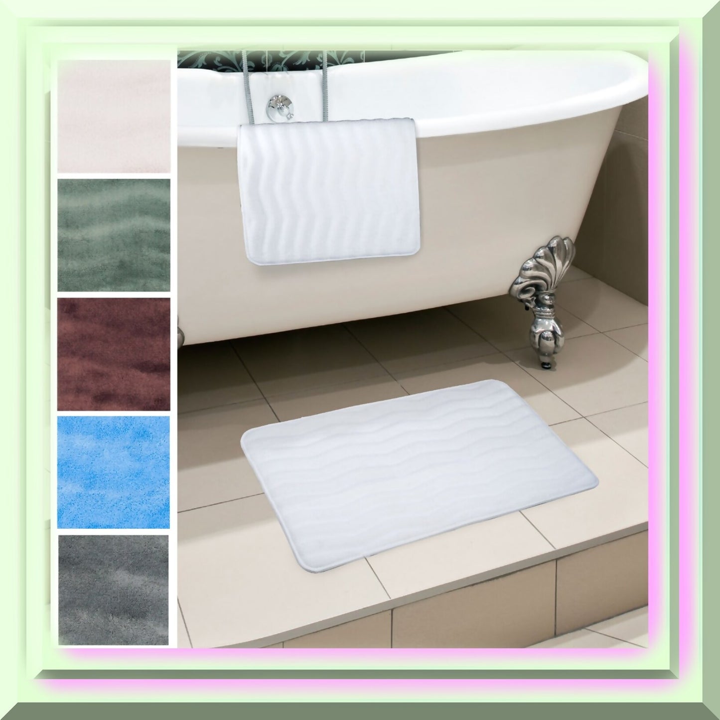 Set of 2 Gray Memory Foam Bath Rugs