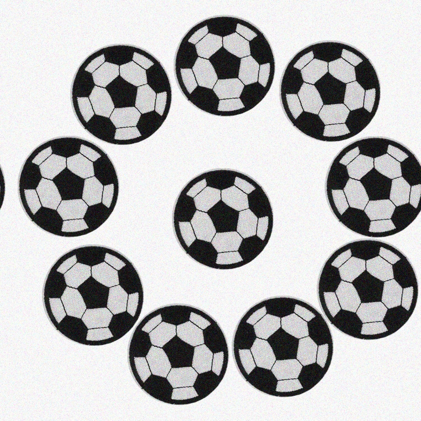 10 Black and White Soccer Ball Embroidery Patches 7cm