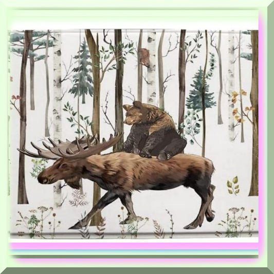 Rustic Bear Forest Tree Bath Mat 17.7"x29.5"