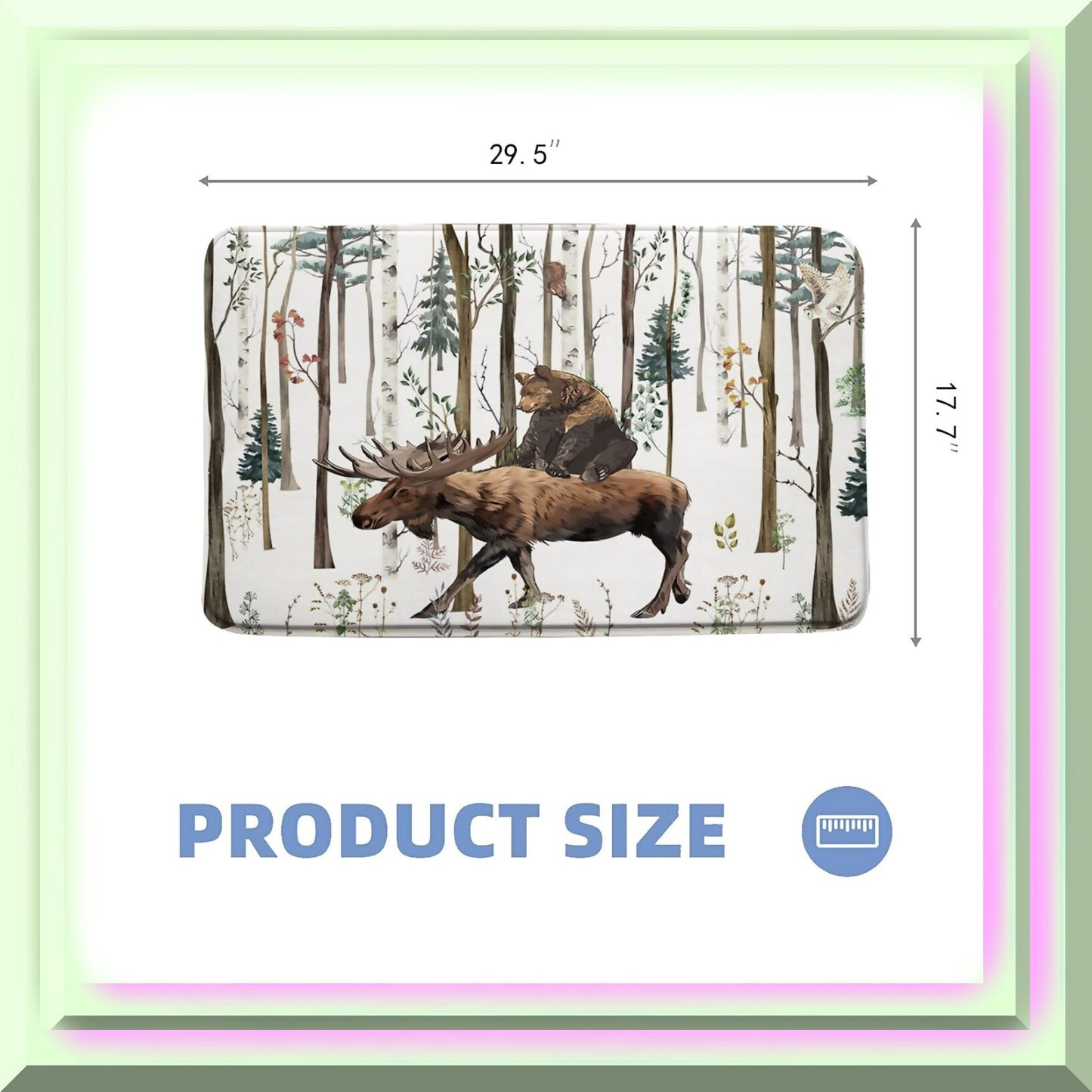 Rustic Bear Forest Tree Bath Mat 17.7"x29.5"