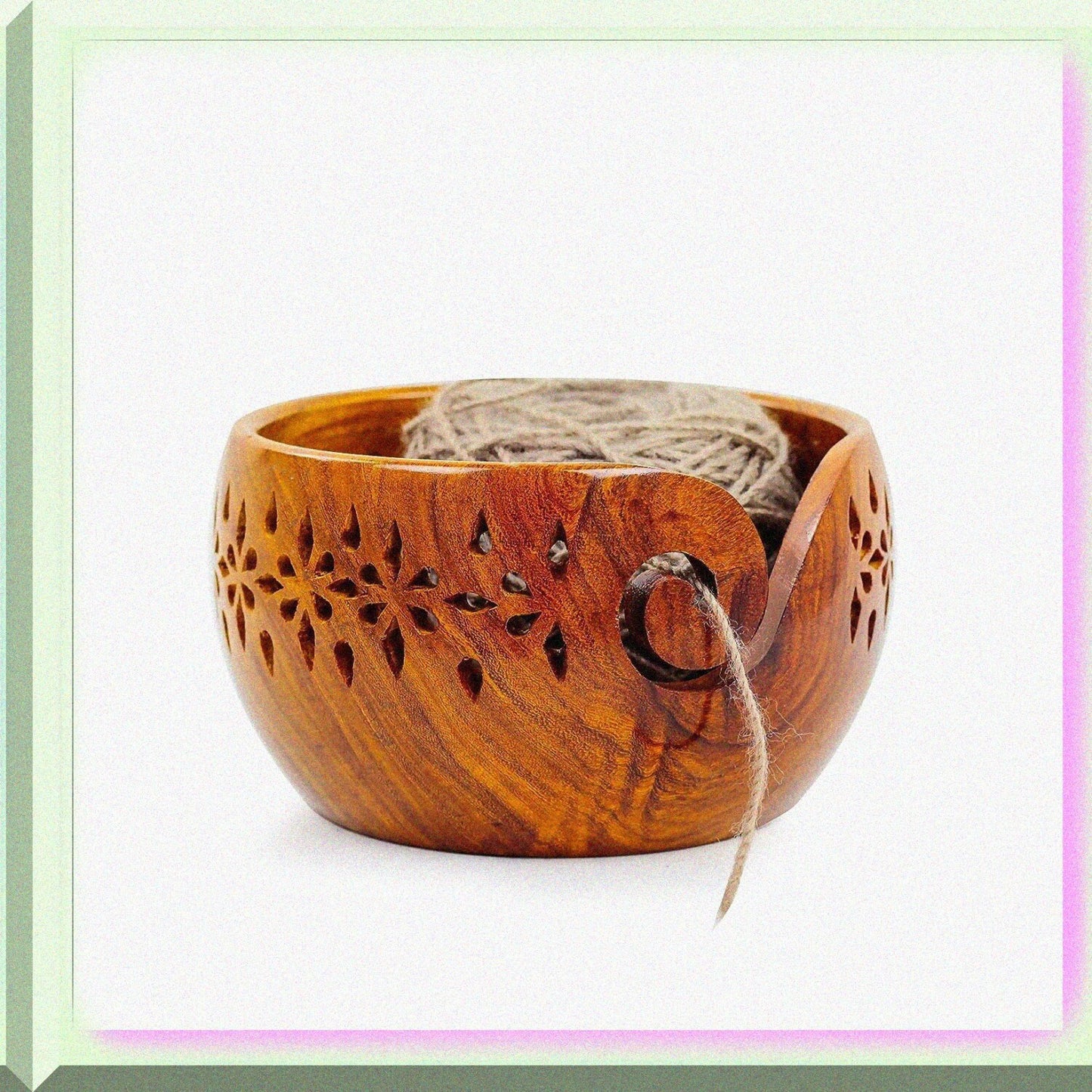 Rosewood Wooden Yarn Storage Bowl XL