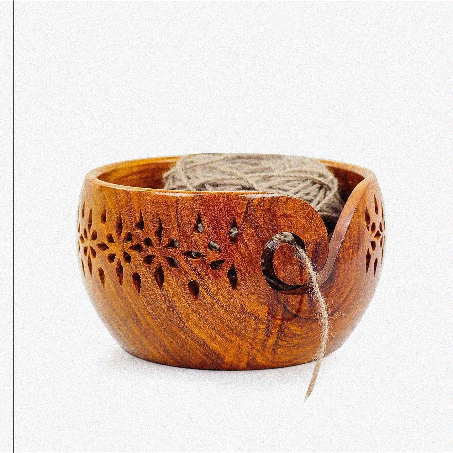 Rosewood Wooden Yarn Storage Bowl XL