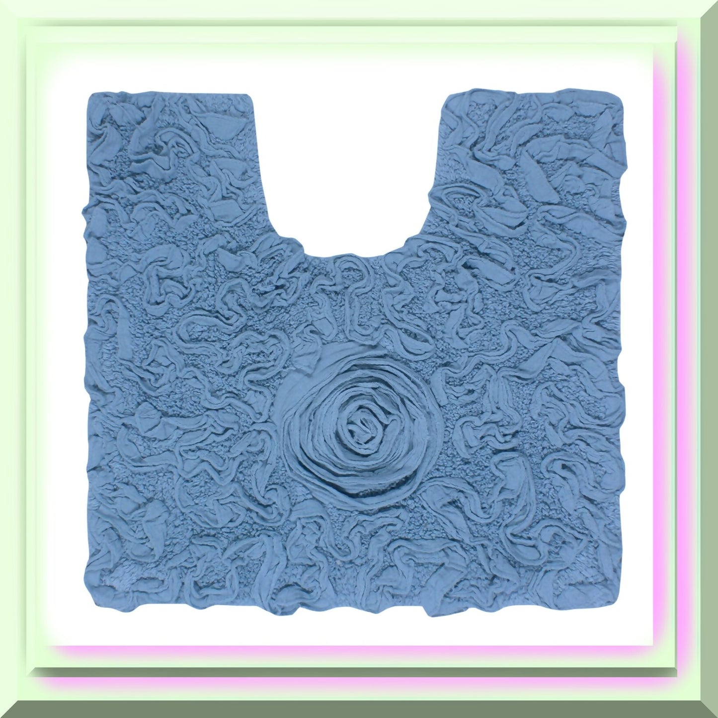 20"x20" Cotton Tufted Bath Rug Sky Blue