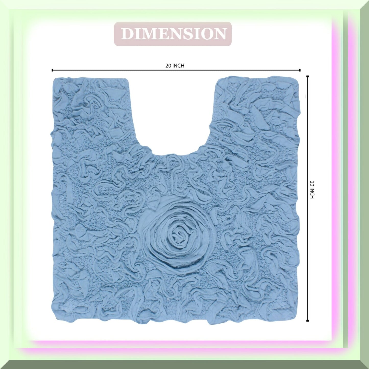 20"x20" Cotton Tufted Bath Rug Sky Blue