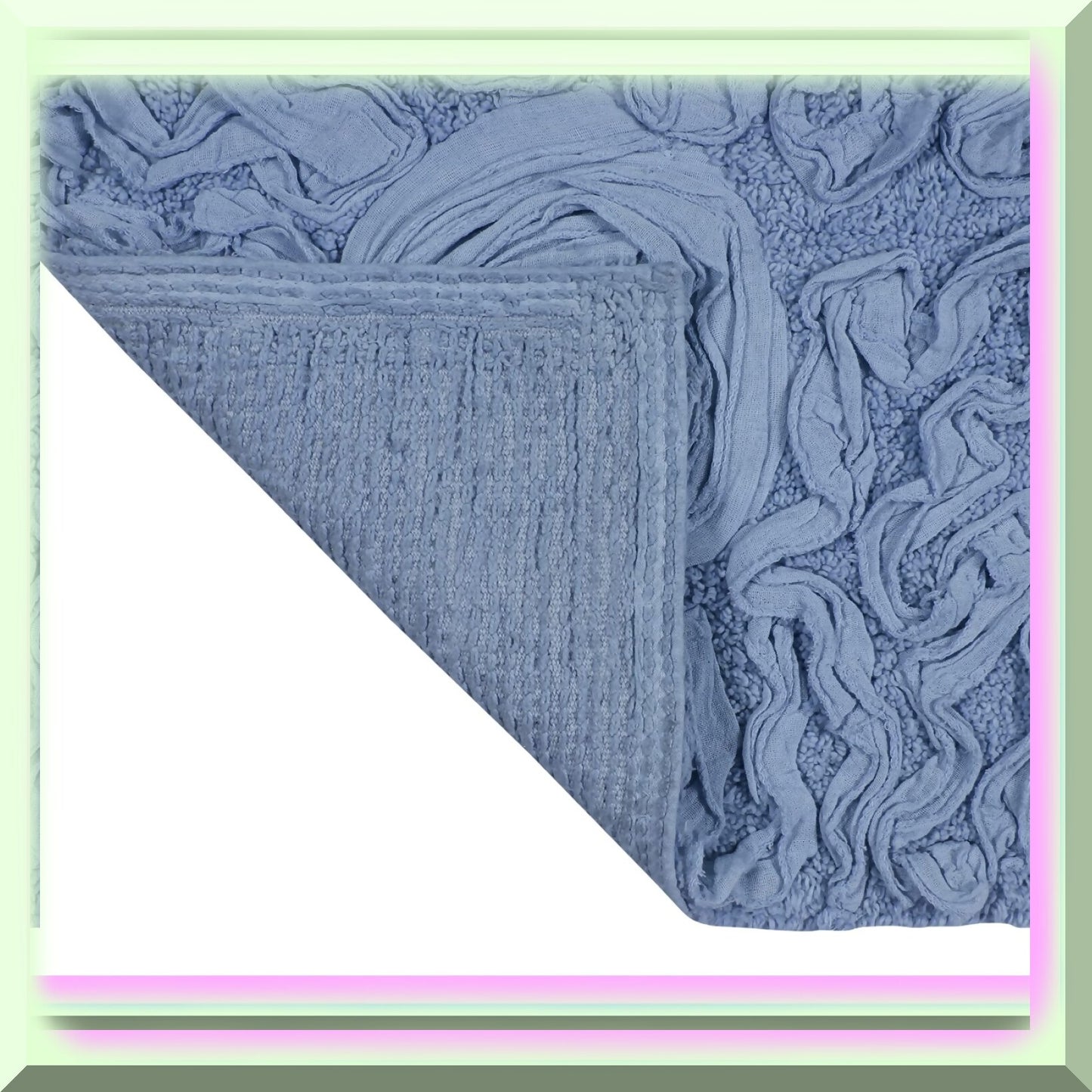 20"x20" Cotton Tufted Bath Rug Sky Blue