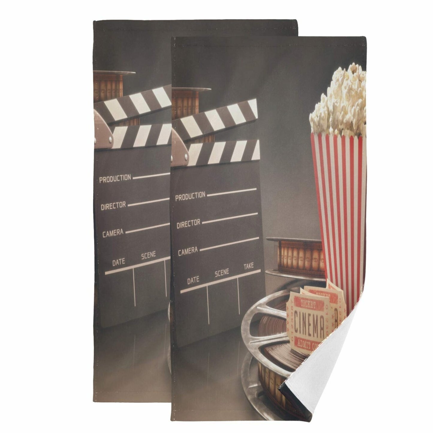 2-Piece Movie Theater Popcorn Hand Towels 28.3" x 14.4"