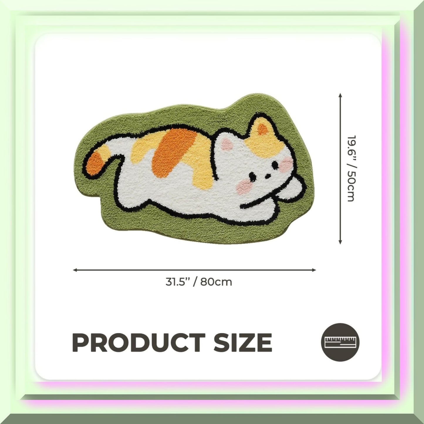 Animal Cartoon Microfiber Bathroom Rug 20 x 31 Inches Green