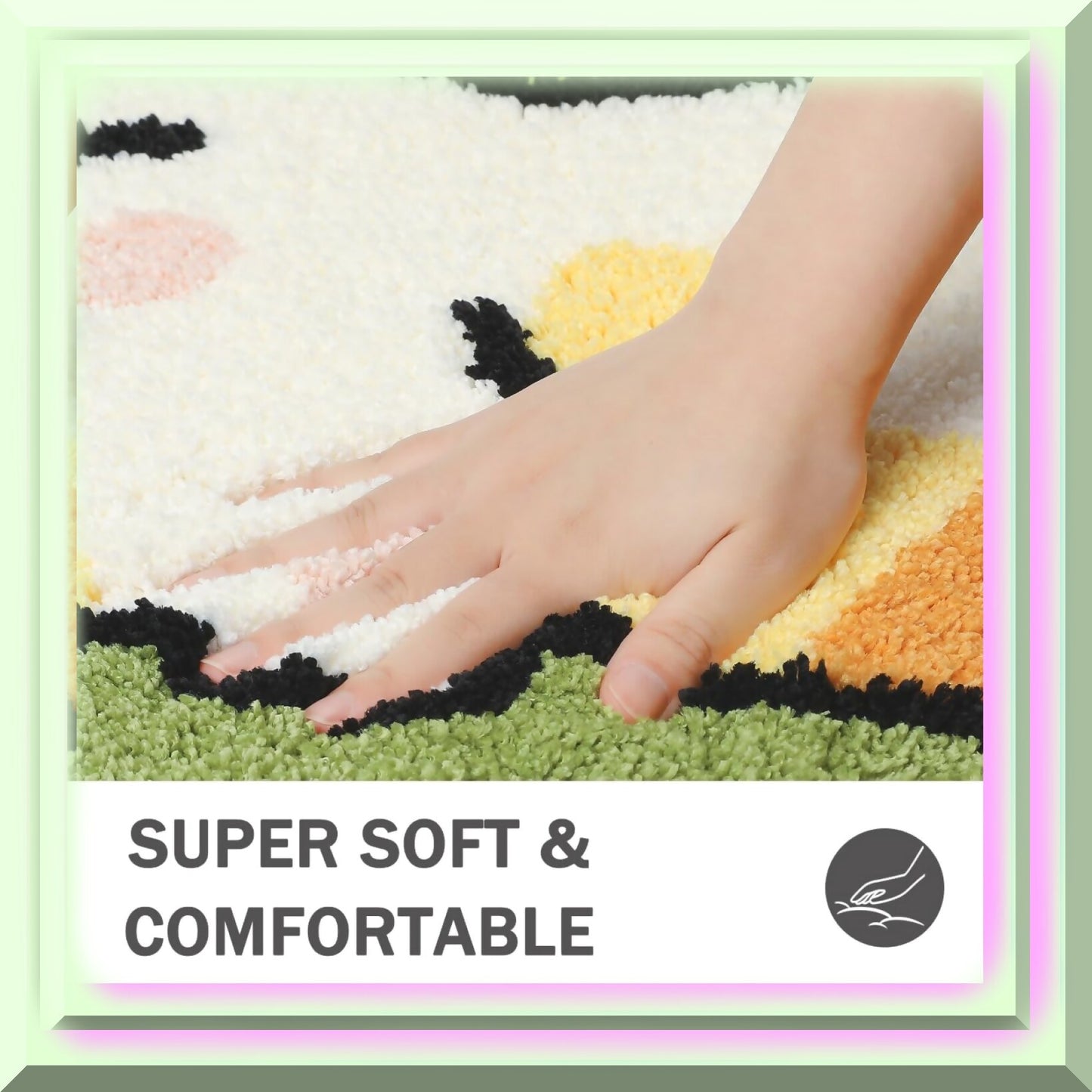 Animal Cartoon Microfiber Bathroom Rug 20 x 31 Inches Green