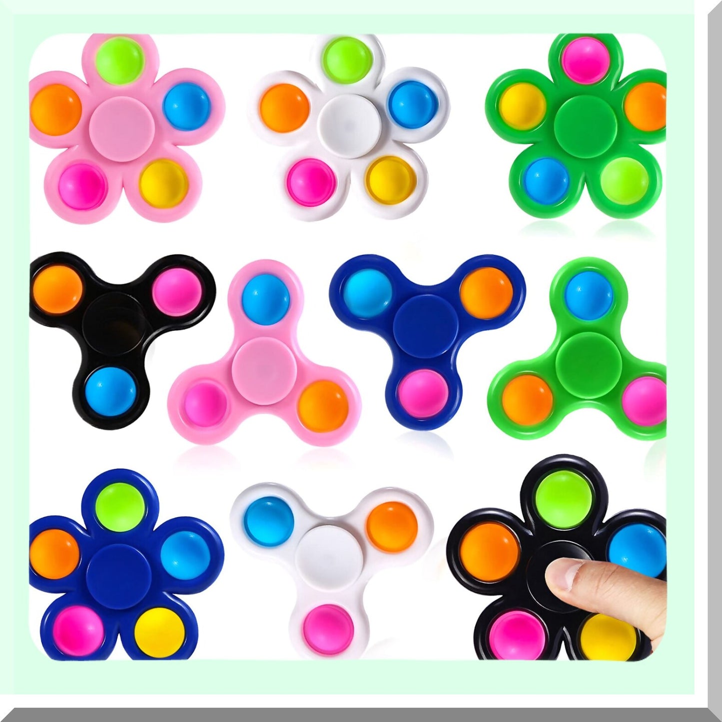 10 Pack Colorful Fidget Spinners for Kids' Party Favors
