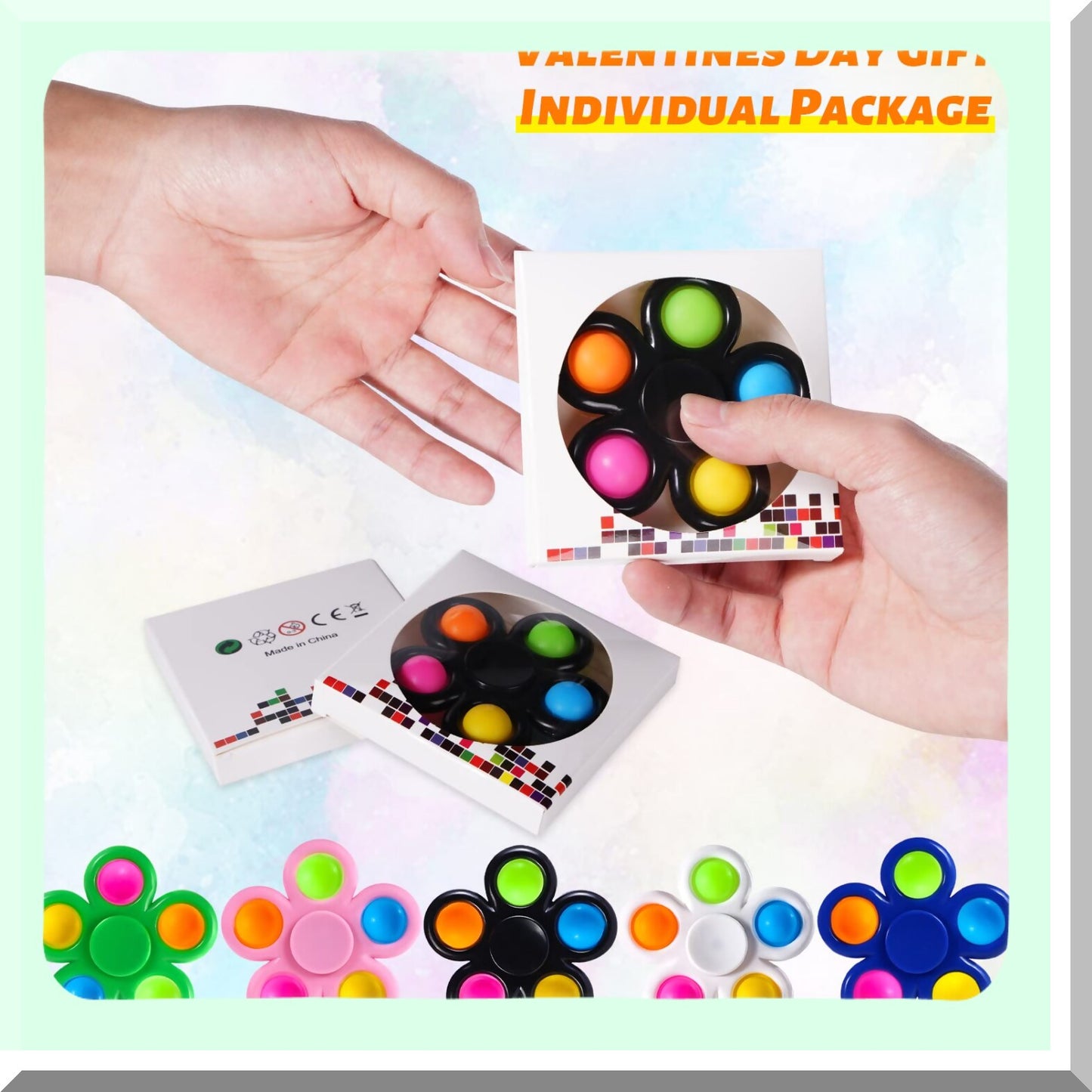 10 Pack Colorful Fidget Spinners for Kids' Party Favors