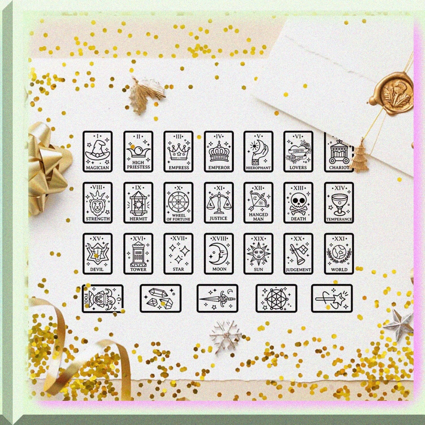 Tarot Cards Silicone Clear Stamp 6.3x4.3 inches