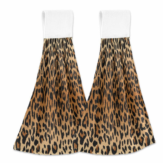 Colorful Leopard Hand Towels Set of 2