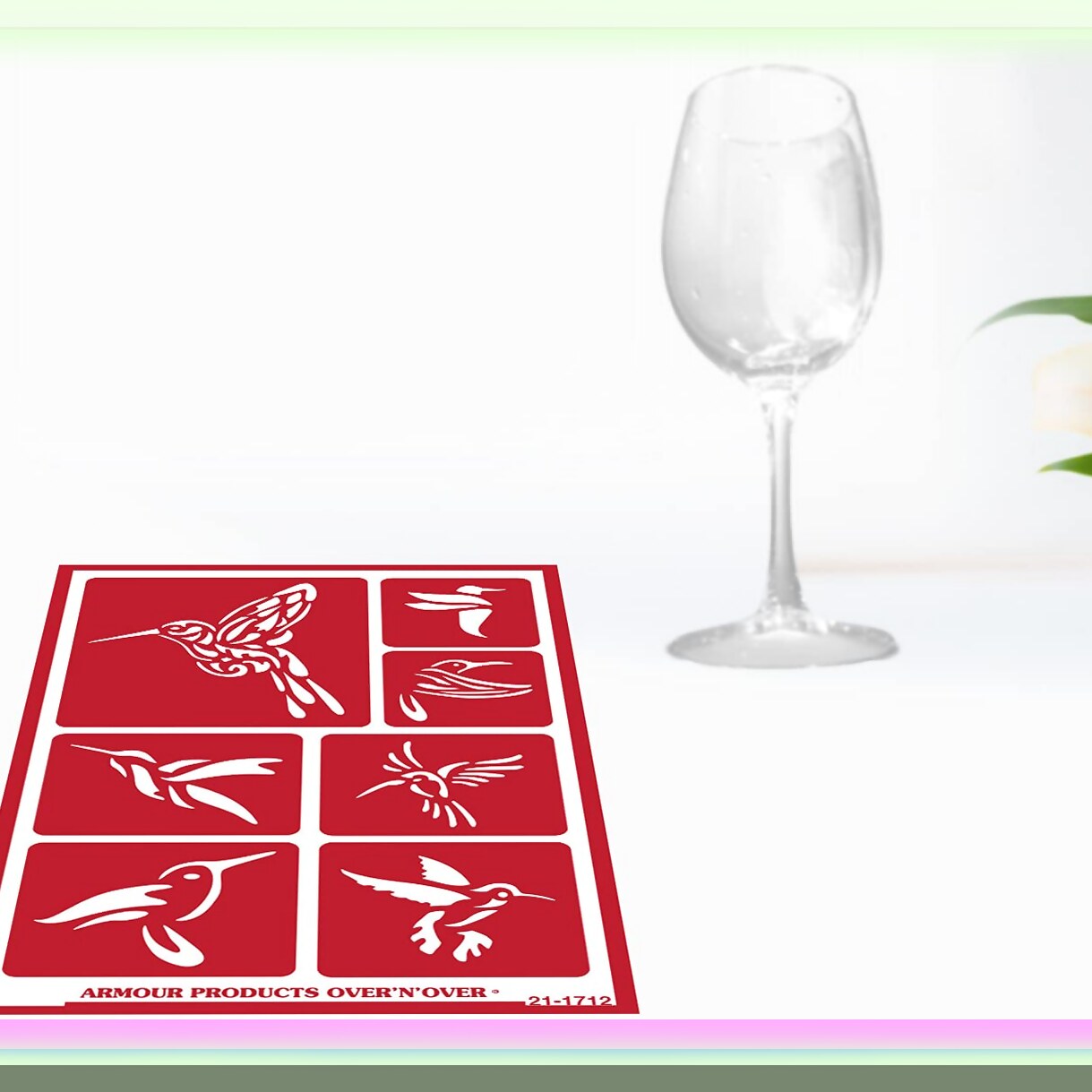 EcoArt Glass Etching Kit with Hummingbird & Butterfly Stencils