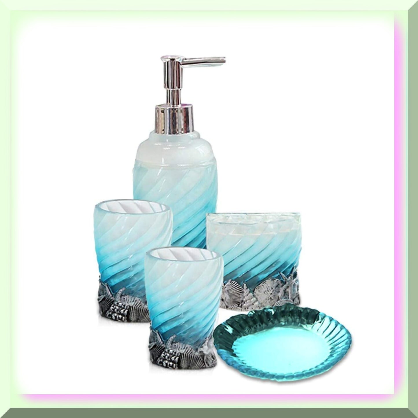 5-Piece Resin Bathroom Accessory Set