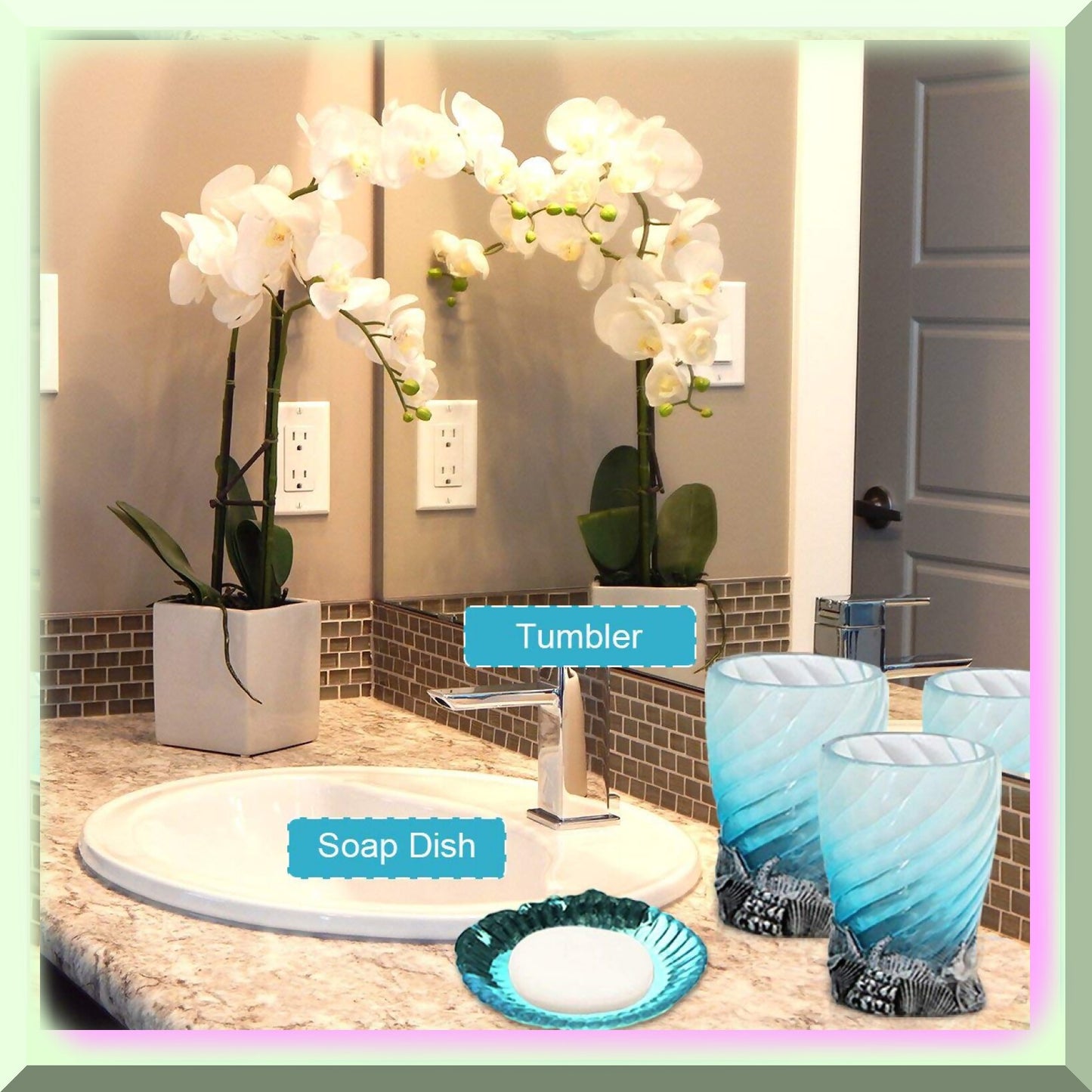 5-Piece Resin Bathroom Accessory Set