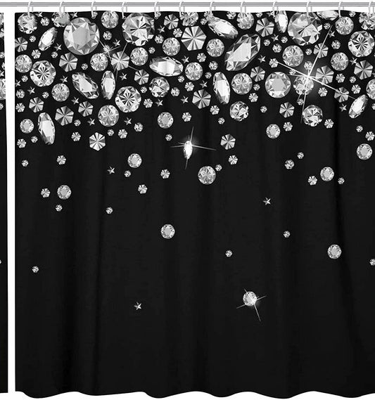 3D Printing Jewelry Shower Curtain Set with 12 Hooks