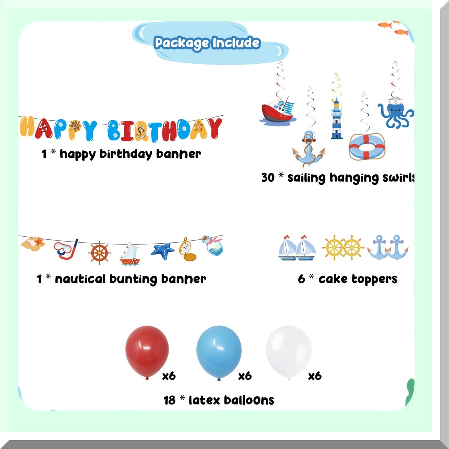 Nautical Birthday Party Decorations for Boys and Girls