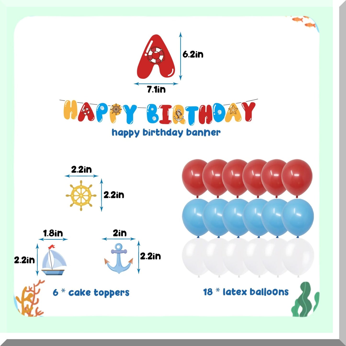 Nautical Birthday Party Decorations for Boys and Girls