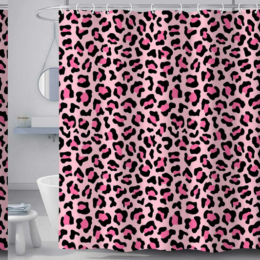 Pink Leopard Print Shower Curtain 69x70 Inches