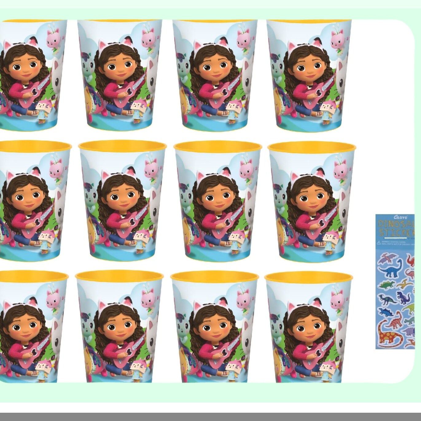 Dollhouse Birthday Party Pack - 12 Reusable Plastic Cups - Gabbys Dollhouse Theme - Favor Bundle Supplies - Kids Party Decorations