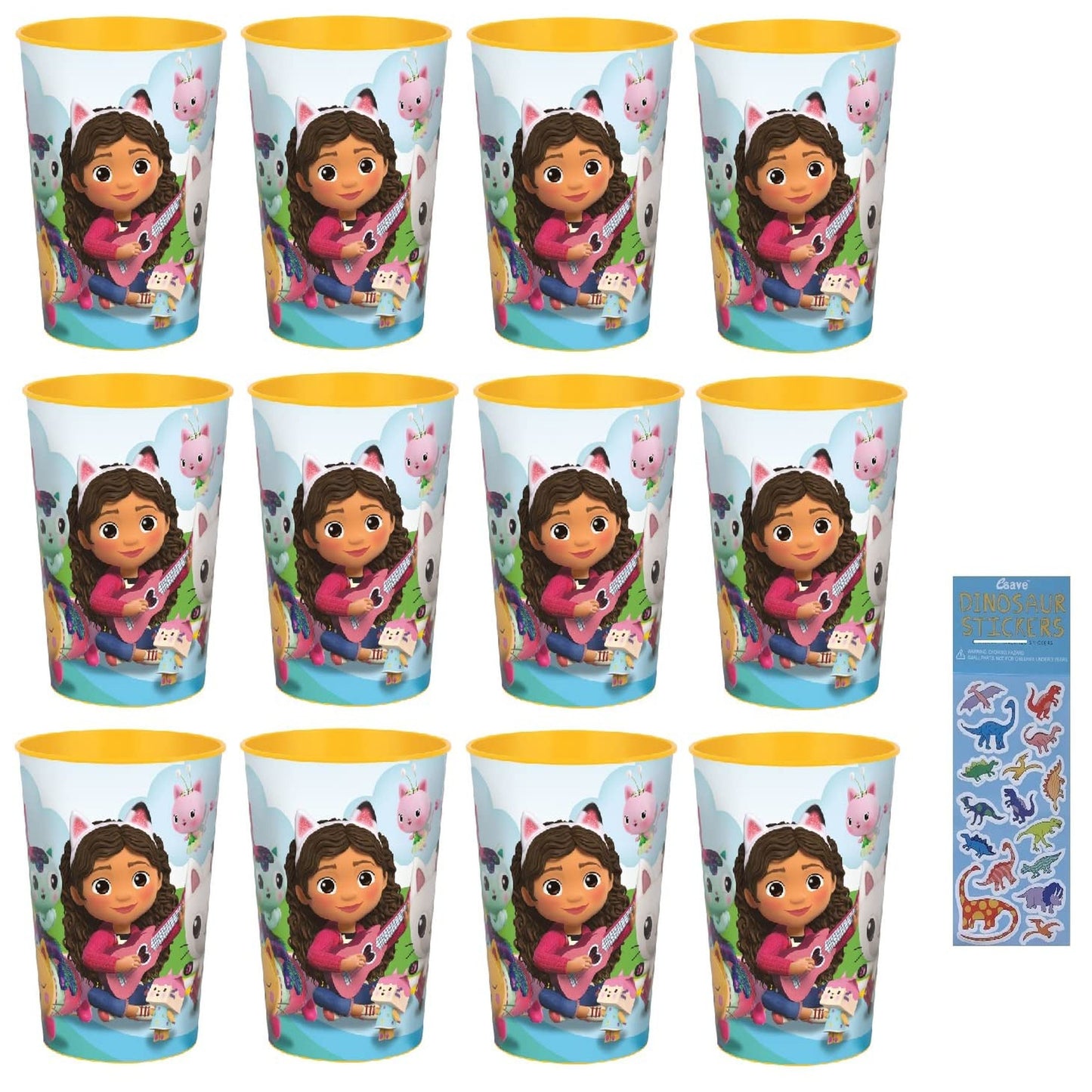 Dollhouse Birthday Party Pack - 12 Reusable Plastic Cups - Gabbys Dollhouse Theme - Favor Bundle Supplies - Kids Party Decorations