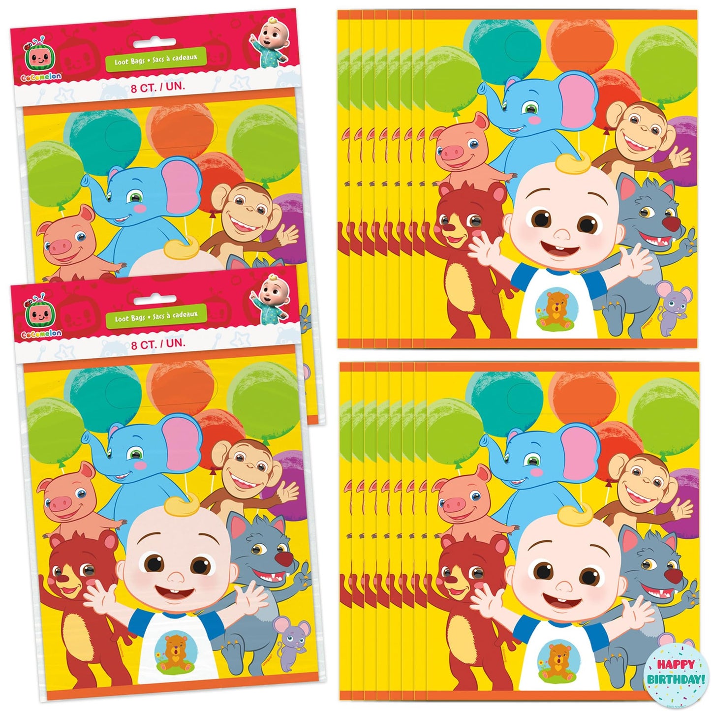 CoComelon Party Favors Goodie Bags Pack of 16