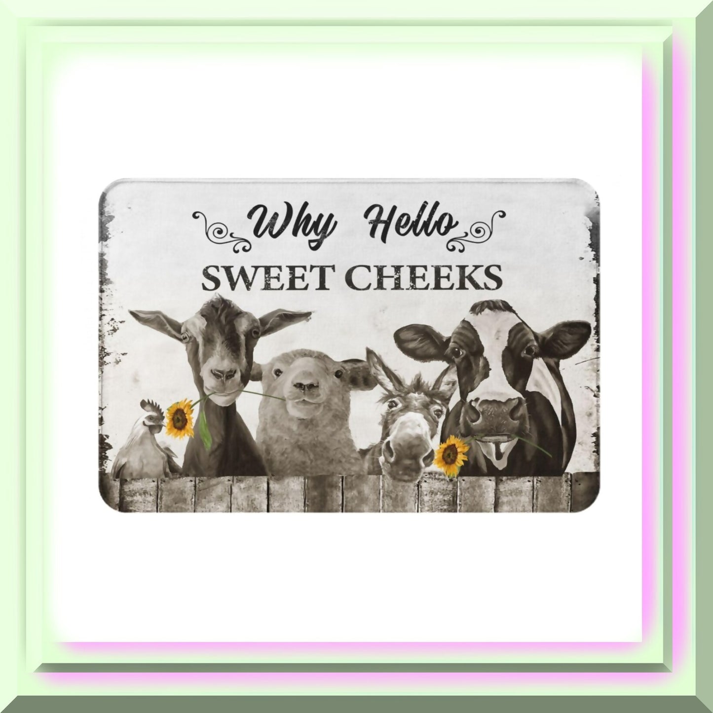 Farmhouse Cow Bath Mat 16"x24" Non Slip Washable