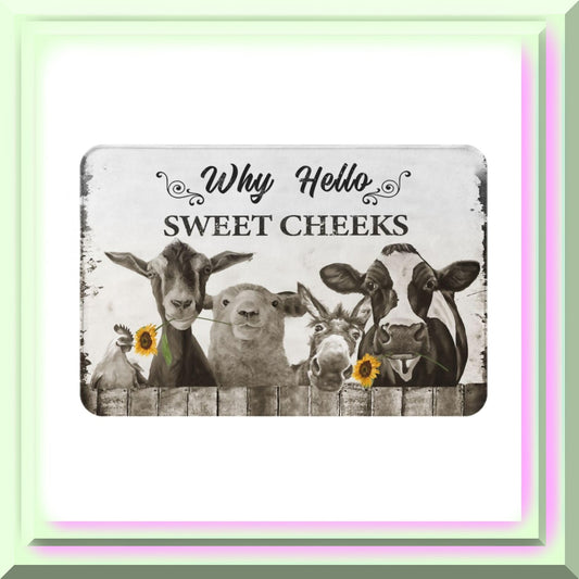 Farmhouse Cow Bath Mat 16"x24" Non Slip Washable