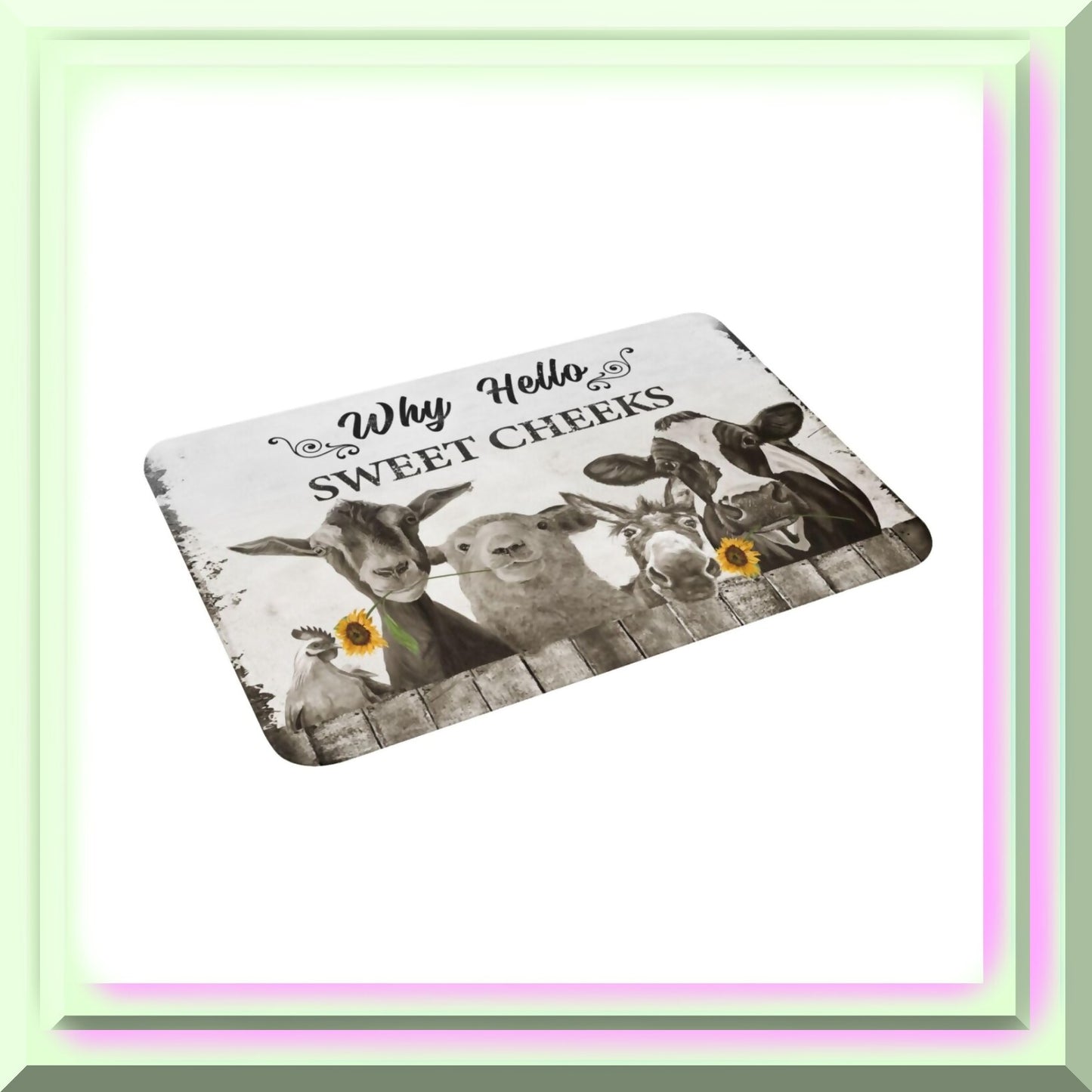 Farmhouse Cow Bath Mat 16"x24" Non Slip Washable