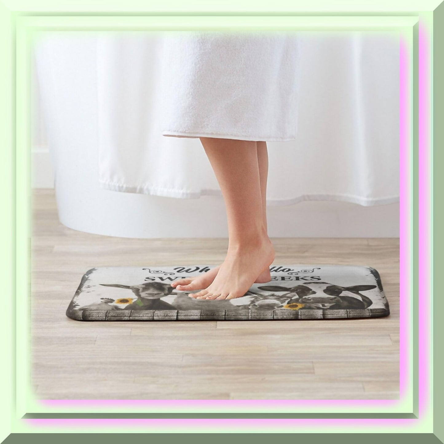 Farmhouse Cow Bath Mat 16"x24" Non Slip Washable