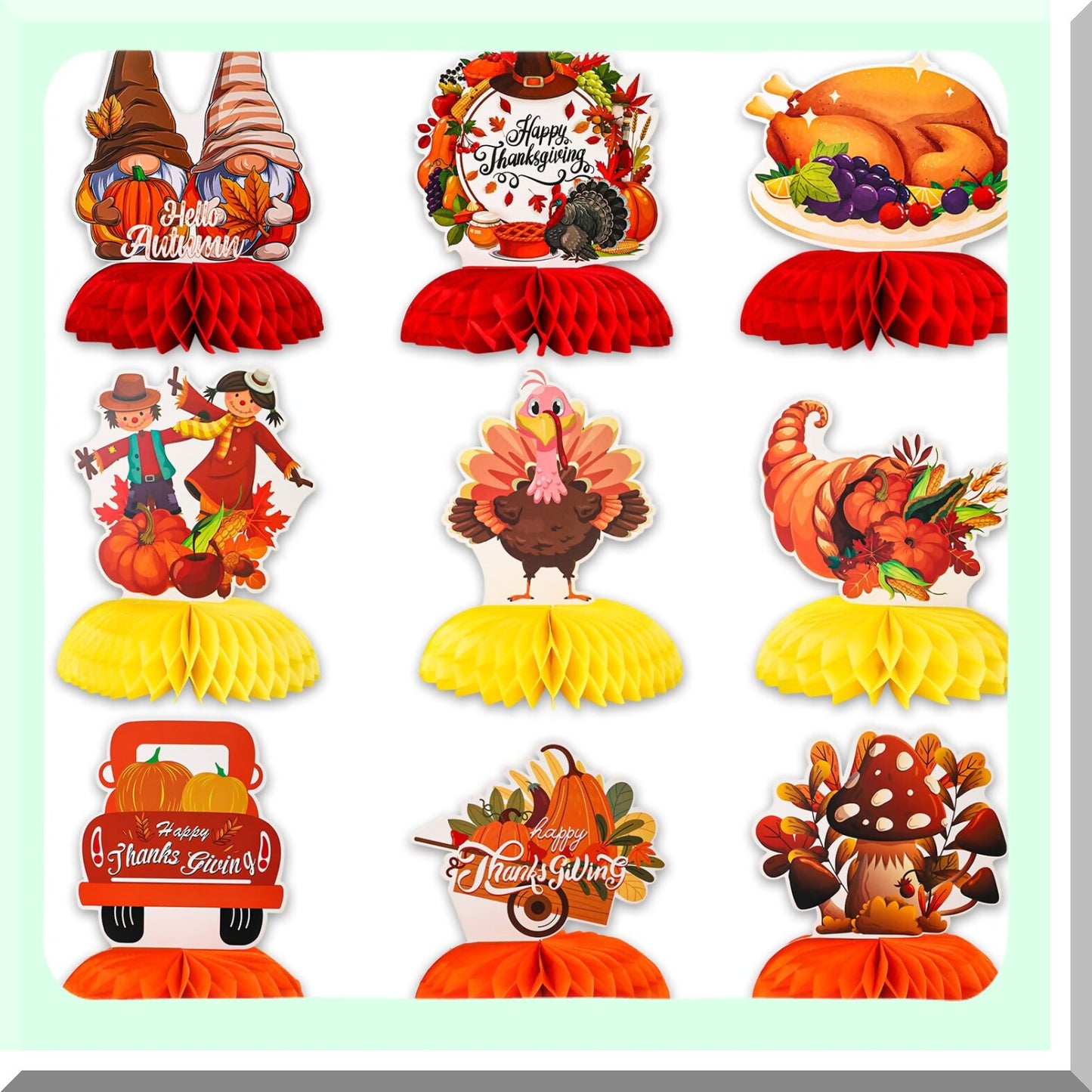 Thanksgiving Honeycomb Decorations for Fall Parties