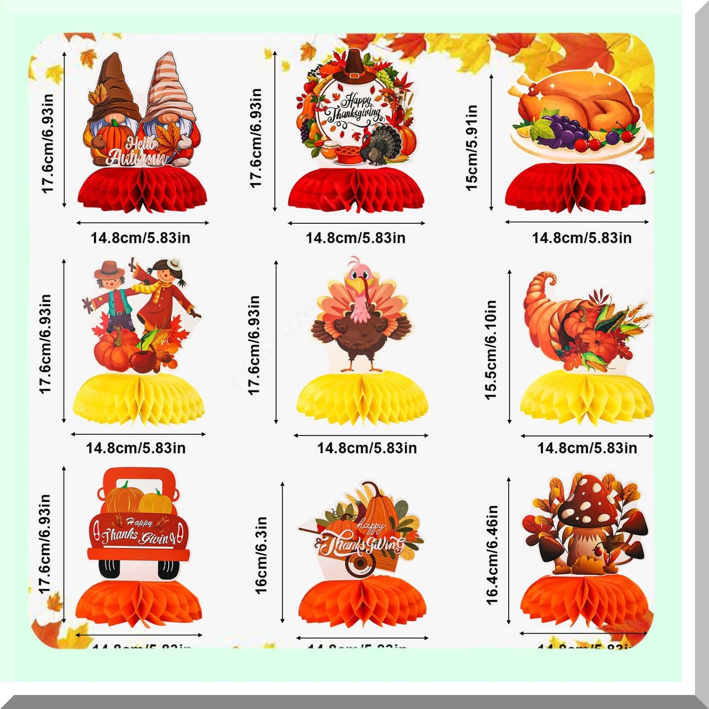 Thanksgiving Honeycomb Decorations for Fall Parties