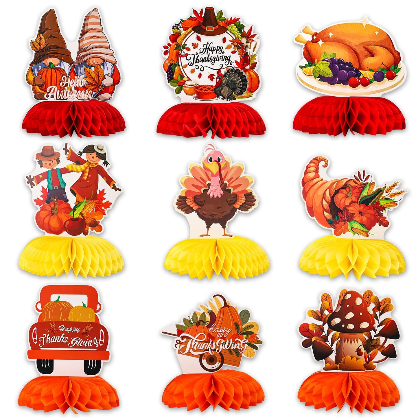 Thanksgiving Honeycomb Decorations for Fall Parties