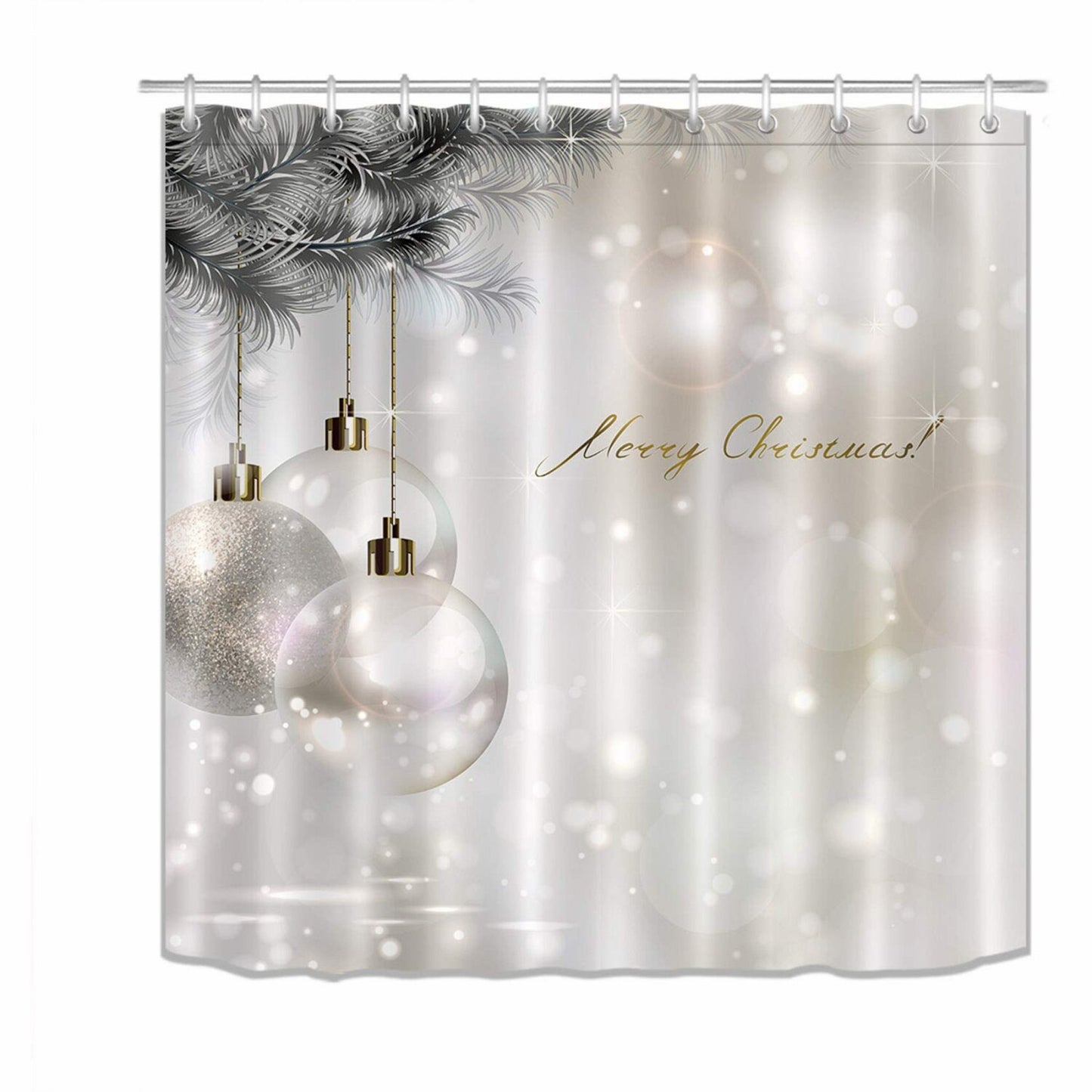 Merry Season Eve 72x72 Waterproof Shower Curtain